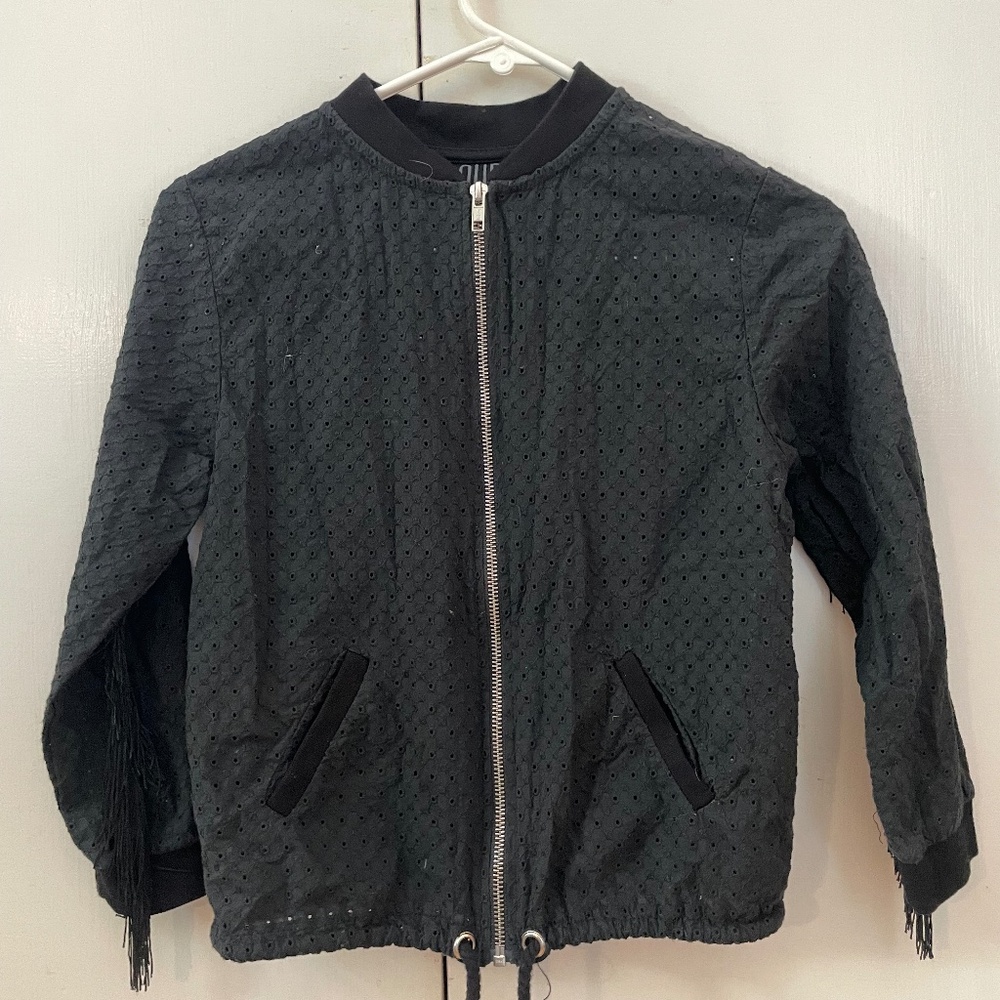 Loud Apparel 100% Organic Cotton Size 8 jacket with Eyelet Fabric and Fringe